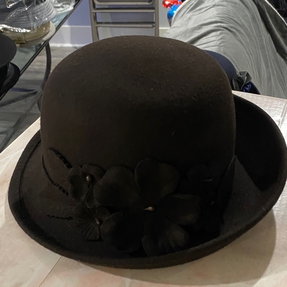 Elegant Brown Felt Floral Women's Hat
